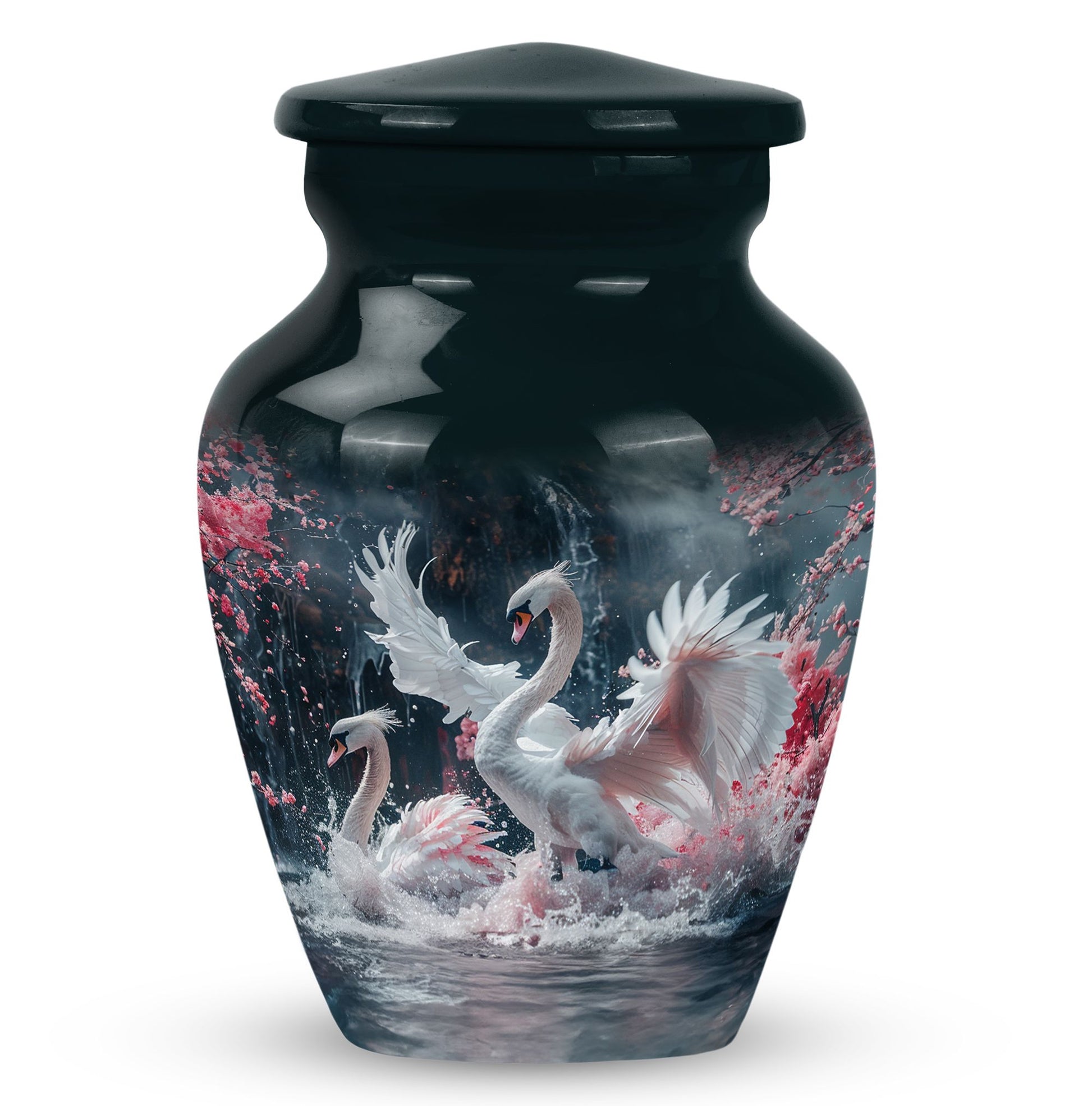 White Swan Funeral Urn - Large Urns For Human Ashes Adult Female