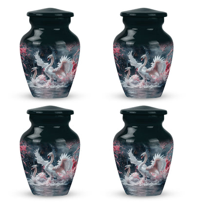 White Personalized Bird Cremation Urn for Human Ashes - 10-inch, 200 cu in - Yatskia
