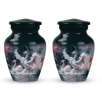 White Personalized Bird Cremation Urn for Human Ashes - 10-inch, 200 cu in - Yatskia
