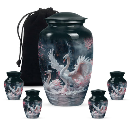 White Personalized Bird Cremation Urn for Human Ashes - 10-inch, 200 cu in - Yatskia