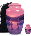 Pink Couple Swan Urn – Elegant Memorial Cremation Urn For Couple Ashes