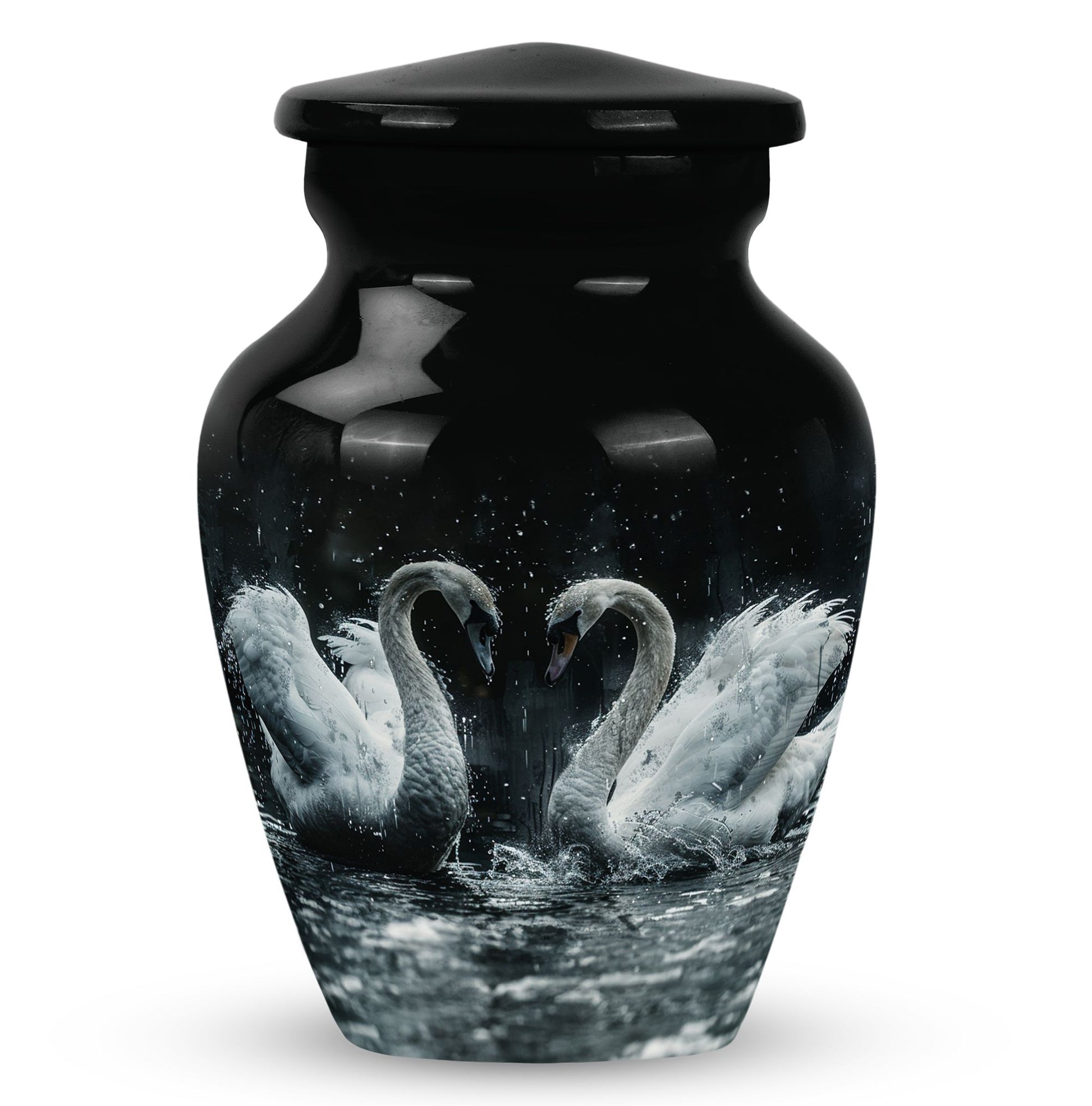 Double Swan Cremation Urns For Human Ashes - Memorial Urn for Mom and Dad
