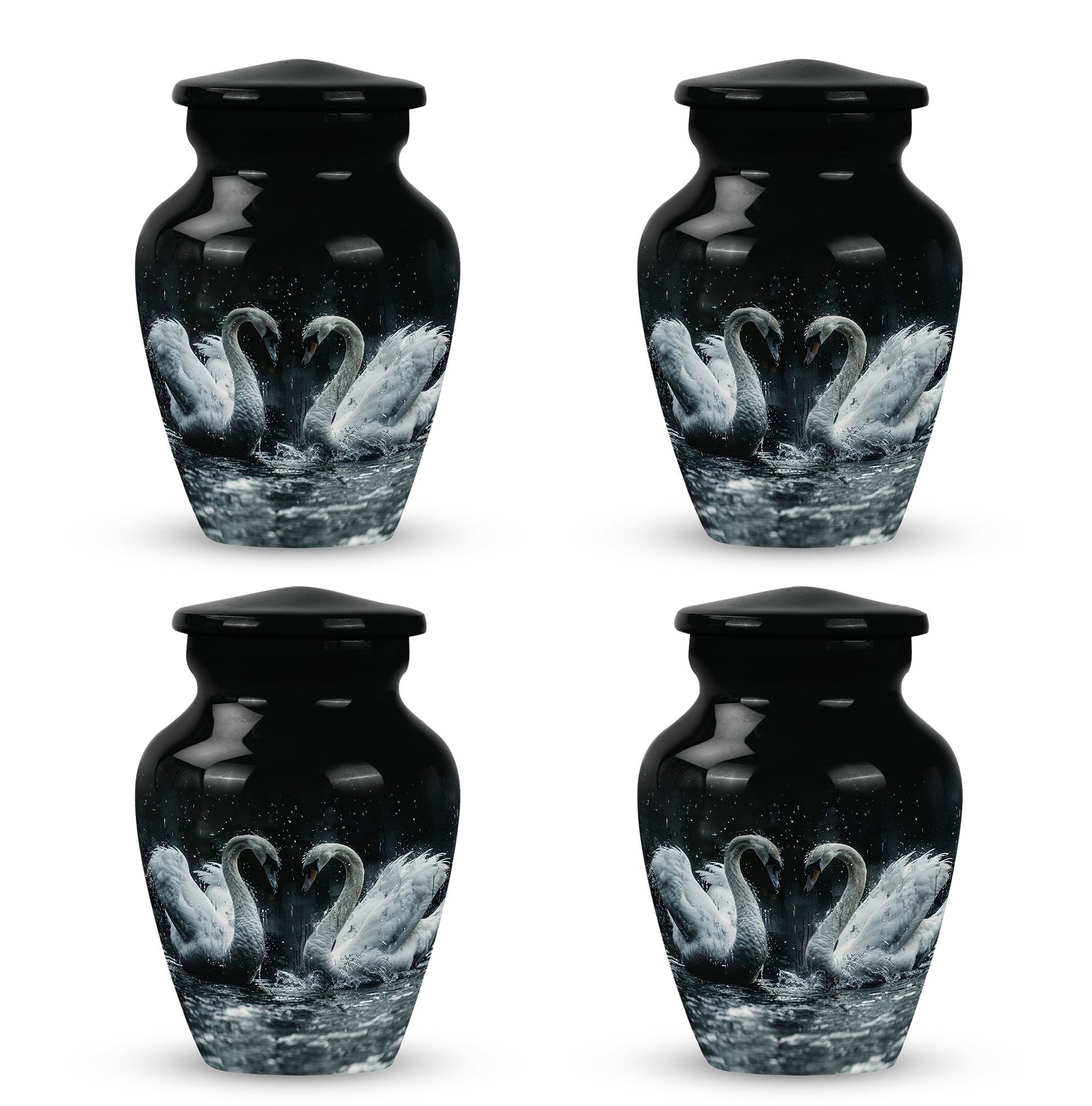 Double Swan Cremation Urns For Human Ashes - Memorial Urn for Mom and Dad