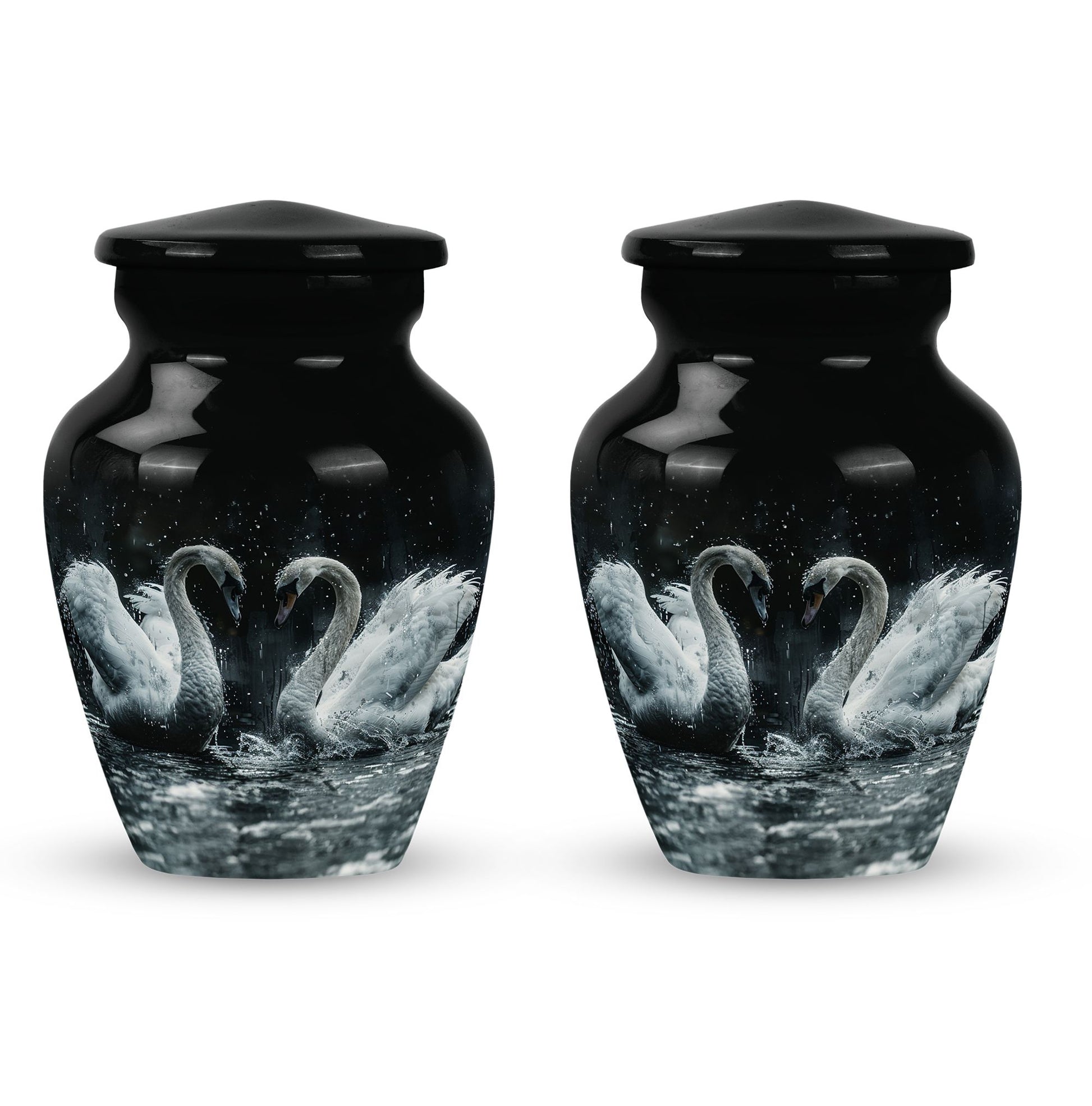 Double Swan Cremation Urns For Human Ashes - Memorial Urn for Mom and Dad