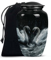 Double Swan Cremation Urns For Human Ashes - Memorial Urn for Mom and Dad