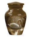 Golden Light Swan Cremation Urn for Human Ashes  - Memorial Urn for Adults