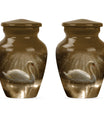 Golden Light Swan Cremation Urn for Human Ashes  - Memorial Urn for Adults