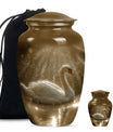 Golden Light Swan Cremation Urn for Human Ashes  - Memorial Urn for Adults
