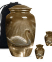 Golden Light Swan Cremation Urn for Human Ashes  - Memorial Urn for Adults