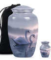Dual Swan Cremation Urn For Human Ashes For Men and Women