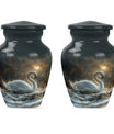 Golden Swan Funeral Urn for Human Ashes - Cremation Urn For Adults