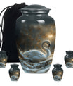 Golden Swan Funeral Urn for Human Ashes - Cremation Urn For Adults