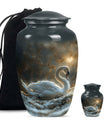 Golden Swan Funeral Urn for Human Ashes - Cremation Urn For Adults