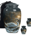 Golden Swan Funeral Urn for Human Ashes - Cremation Urn For Adults