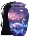 Purple Swan Cremation Urn for Human Ashes - Large Urns For Female & Male