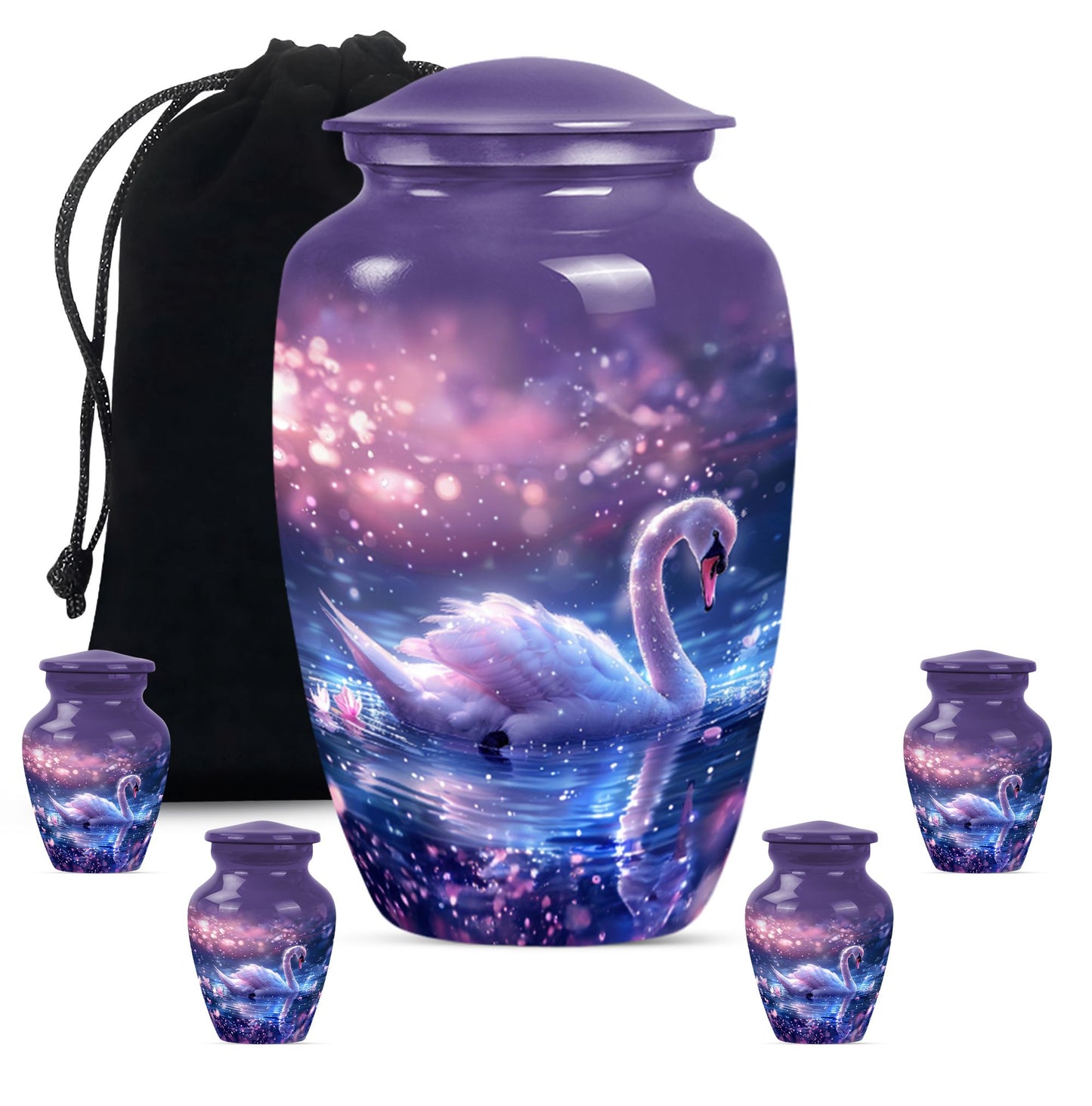 Purple Personalized Bird Cremation Urn for Human Ashes - 10-inch, 200 cu in - Yatskia