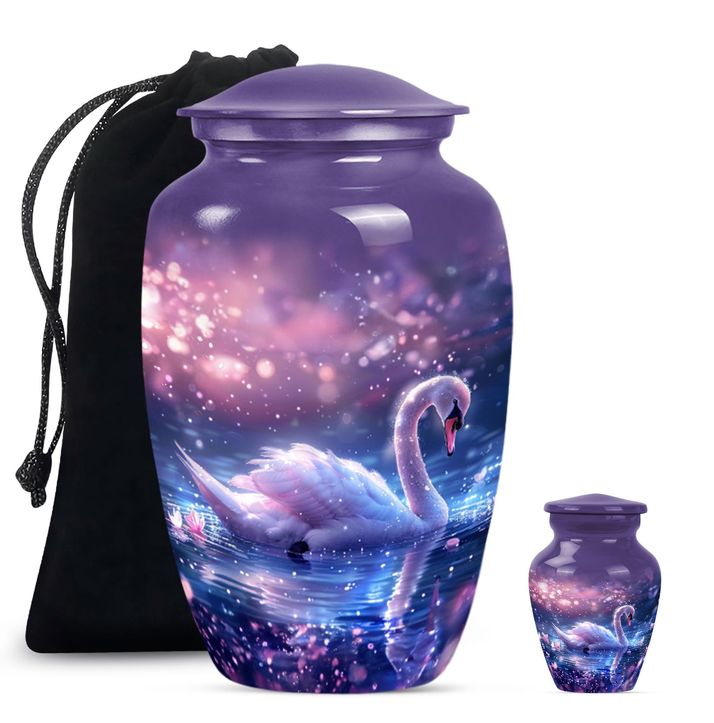 Purple Personalized Bird Cremation Urn for Human Ashes - 10-inch, 200 cu in - Yatskia