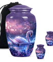 Purple Swan Cremation Urn for Human Ashes - Large Urns For Female & Male
