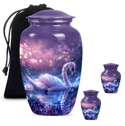 Purple Personalized Bird Cremation Urn for Human Ashes - 10-inch, 200 cu in - Yatskia