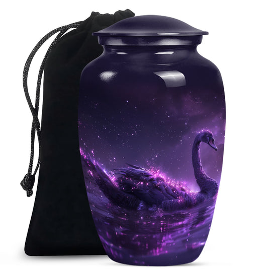 Purple Swan Cremation Urns For Human Ashes - Funeral Urns For Ashes