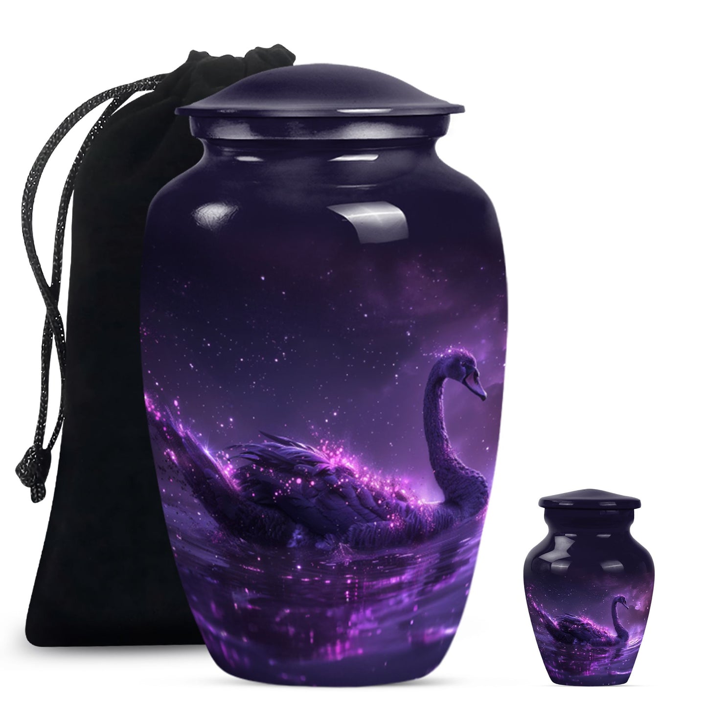 Purple Personalized Bird Cremation Urn for Human Ashes - 10-inch, 200 cu in - Yatskia