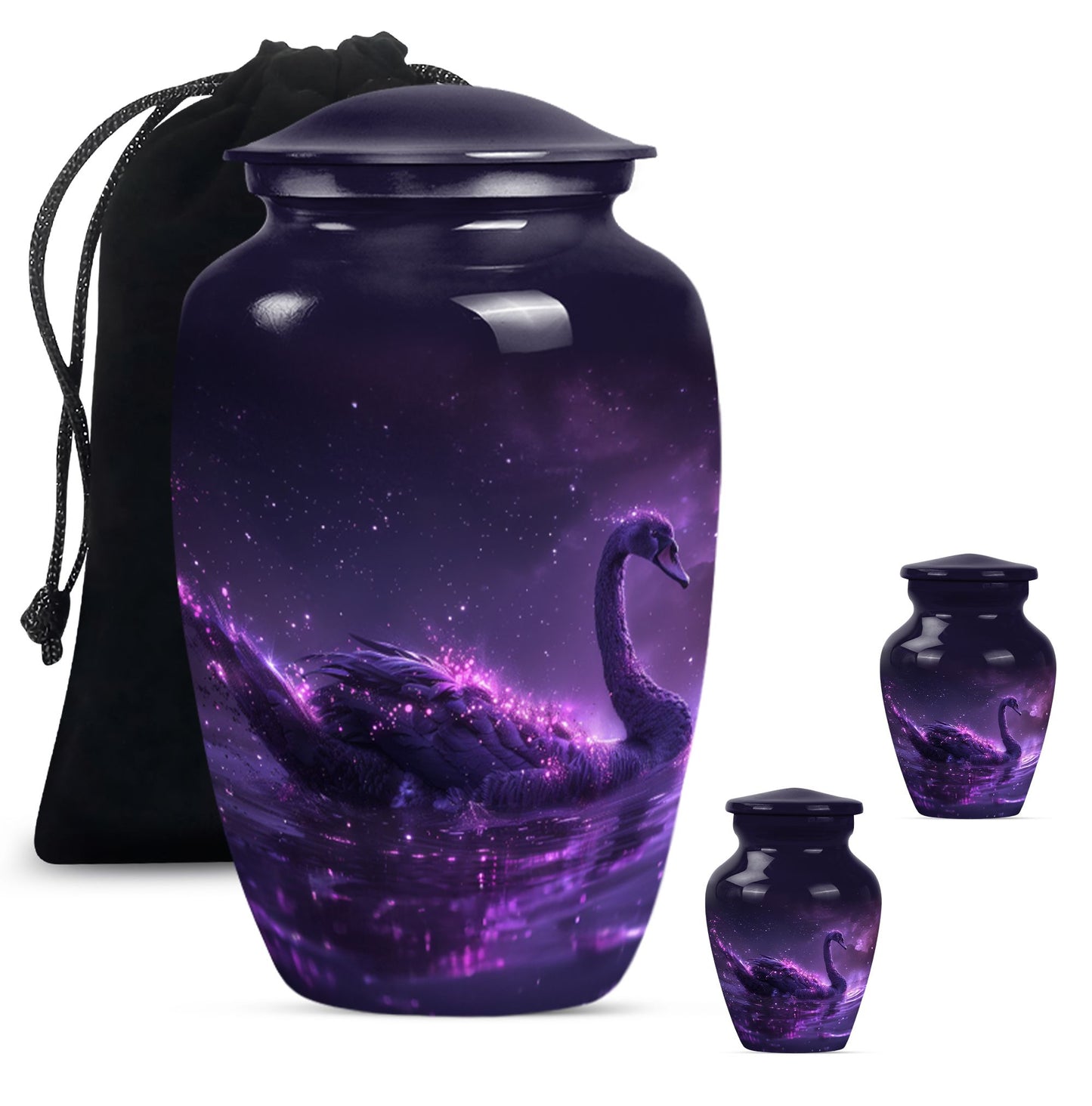 Purple Personalized Bird Cremation Urn for Human Ashes - 10-inch, 200 cu in - Yatskia