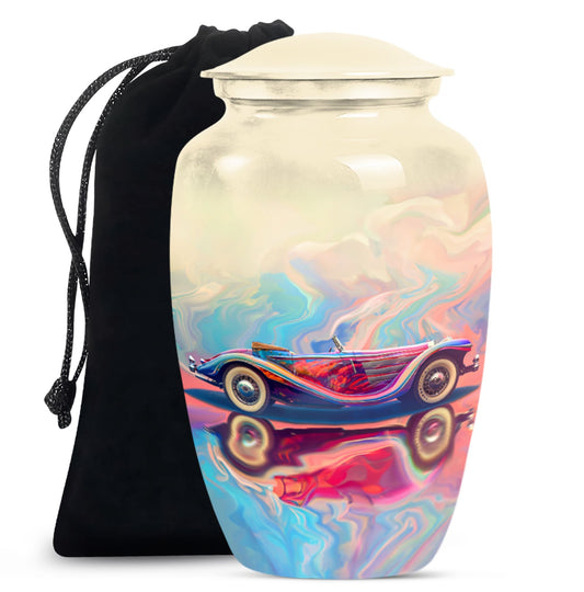 Vibrant Car Design Cremation Urn for Human Ashes - Burial Urns For Ashes