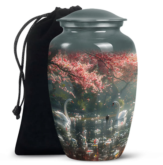 Cherry Blossom Cremation Urns For Human Ashes - Swan Urns For Adults