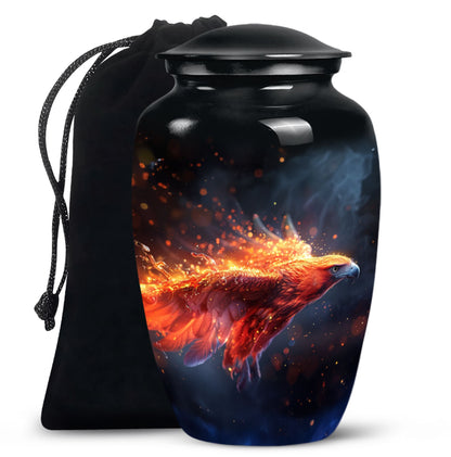 Personalized Eagle Cremation Urn for Men - 10-inch, 200 cu in - Yatskia