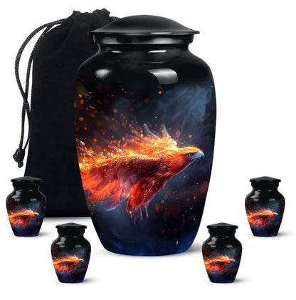 Personalized Eagle Cremation Urn for Men - 10-inch, 200 cu in - Yatskia