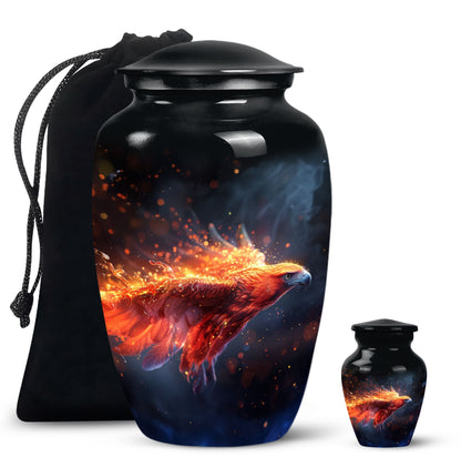 Personalized Eagle Cremation Urn for Men - 10-inch, 200 cu in - Yatskia