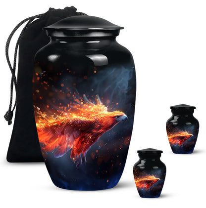 Personalized Eagle Cremation Urn for Men - 10-inch, 200 cu in - Yatskia