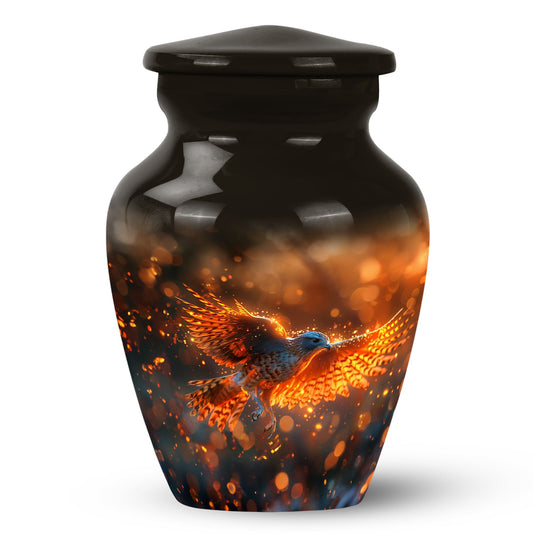 Phoenix Urn for Human Ashes, Fiery Flame Wings Rising, Memorial Urn