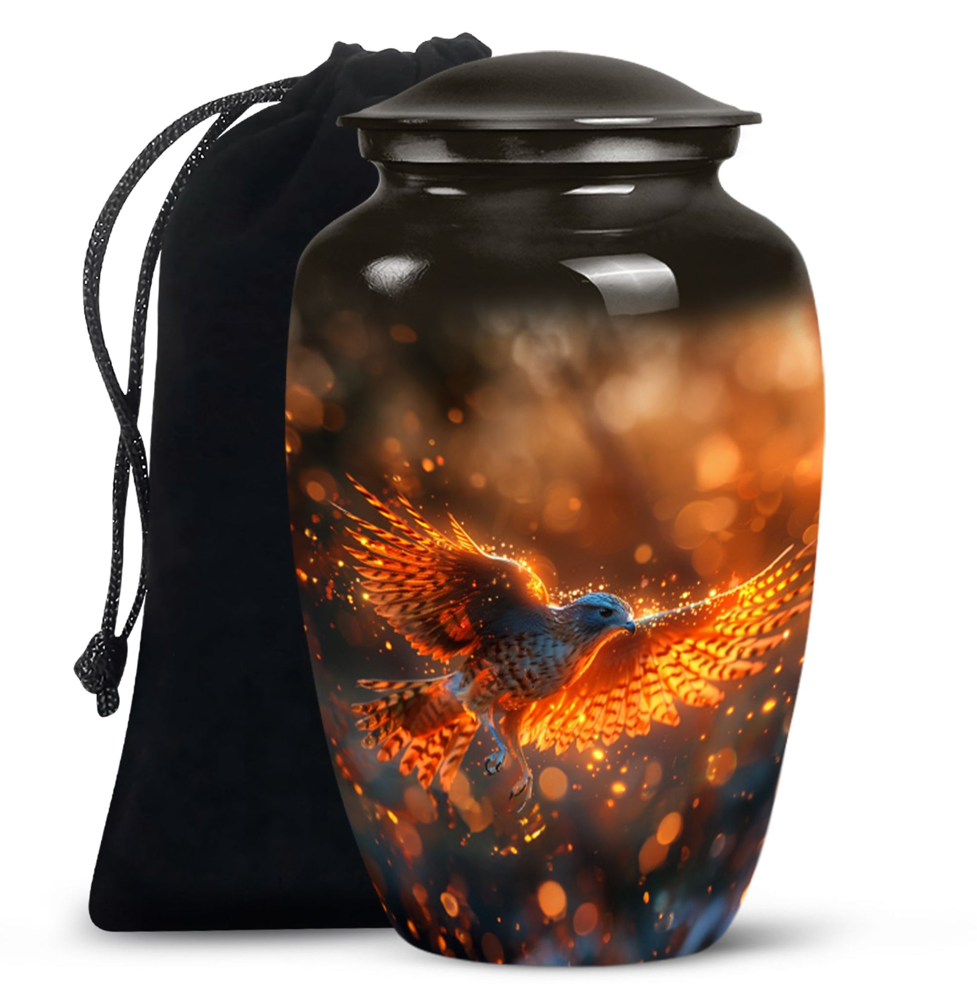 Elegant Phoenix Bird Cremation Urn - Unique Memorial Keepsake for Ashes