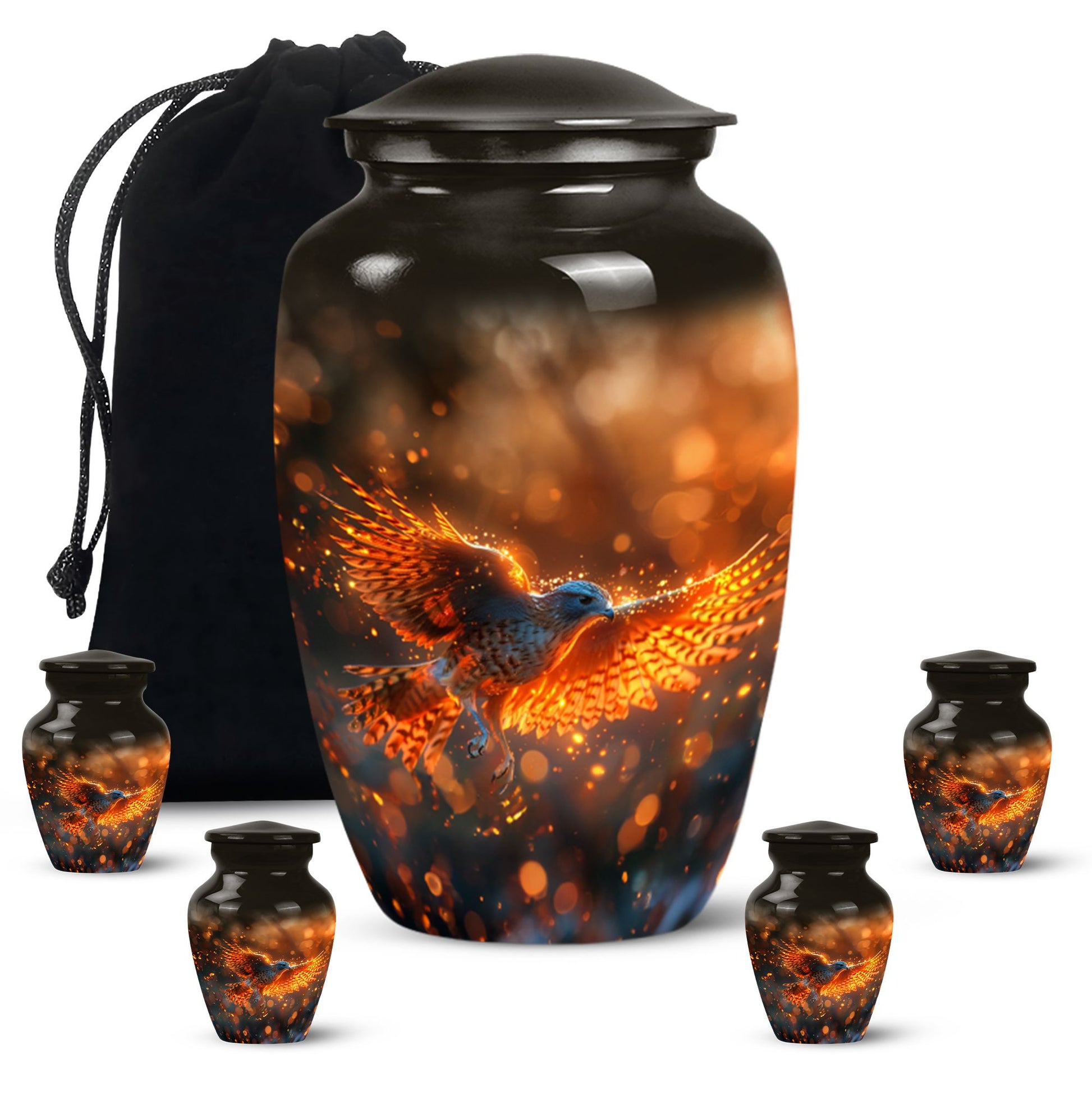 Elegant Phoenix Bird Cremation Urn - Unique Memorial Keepsake for Ashes