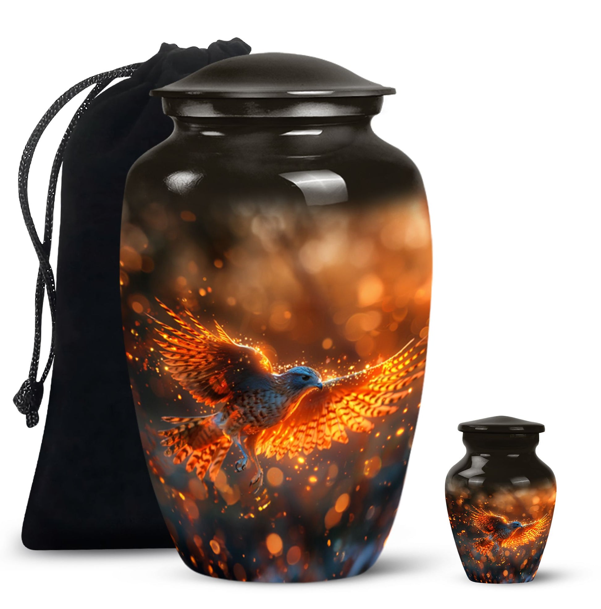 Elegant Phoenix Bird Cremation Urn - Unique Memorial Keepsake for Ashes