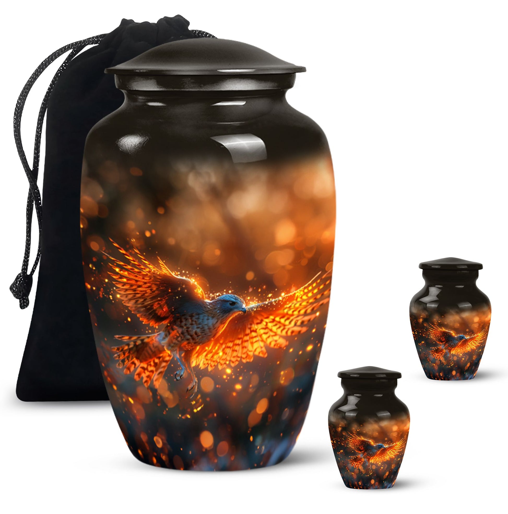 Elegant Phoenix Bird Cremation Urn - Unique Memorial Keepsake for Ashes