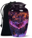 Purple Owl Cremation Urn for Human Ashes - Memorial Urn for Burial