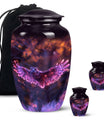 Purple Owl Cremation Urn for Human Ashes - Memorial Urn for Burial