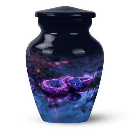 Purple Personalized Snake Cremation Urn for Adults - 10-inch, 200 cu in - Yatskia
