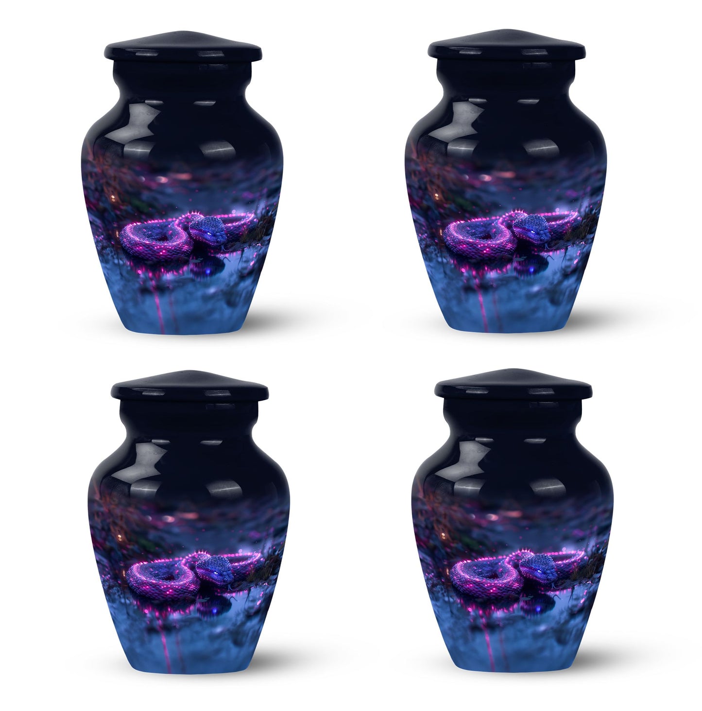 Purple Personalized Snake Cremation Urn for Adults - 10-inch, 200 cu in - Yatskia