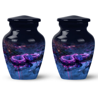 Purple Personalized Snake Cremation Urn for Adults - 10-inch, 200 cu in - Yatskia