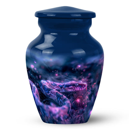 Blue Personalized Snake Cremation Urn for Human Ashes - 10-inch, 200 cu in - Yatskia