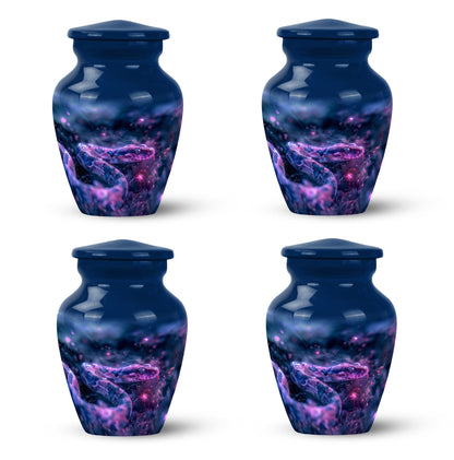 Blue Personalized Snake Cremation Urn for Human Ashes - 10-inch, 200 cu in - Yatskia