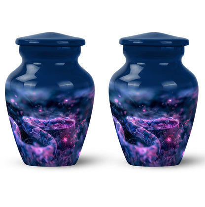 Blue Personalized Snake Cremation Urn for Human Ashes - 10-inch, 200 cu in - Yatskia