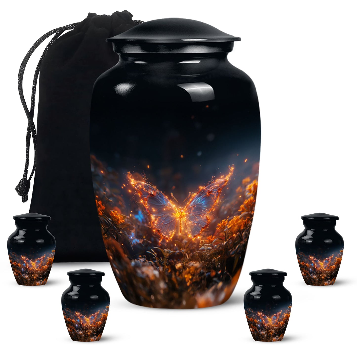 Personalized Butterfly Cremation Urn for Mom - 10-inch, 200 cu in - Yatskia