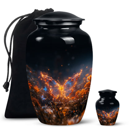 Personalized Butterfly Cremation Urn for Mom - 10-inch, 200 cu in - Yatskia