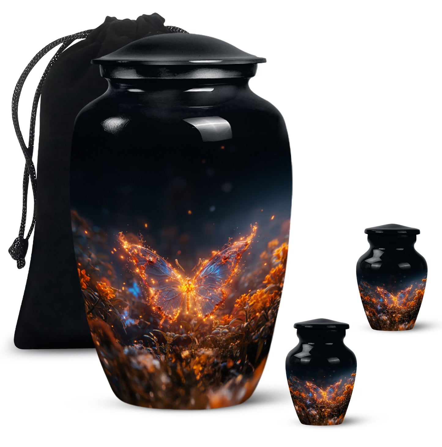 Personalized Butterfly Cremation Urn for Mom - 10-inch, 200 cu in - Yatskia