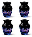 Neon Butterfly Nebula Black Urns - Butterfly Urns For Memorial