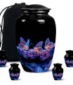 Neon Butterfly Nebula Black Urns - Butterfly Urns For Memorial